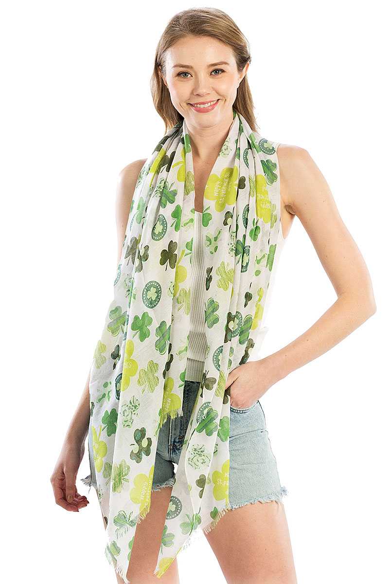 Fashion Chiffon Clover Print Scarf - Absolute Fashion 2020