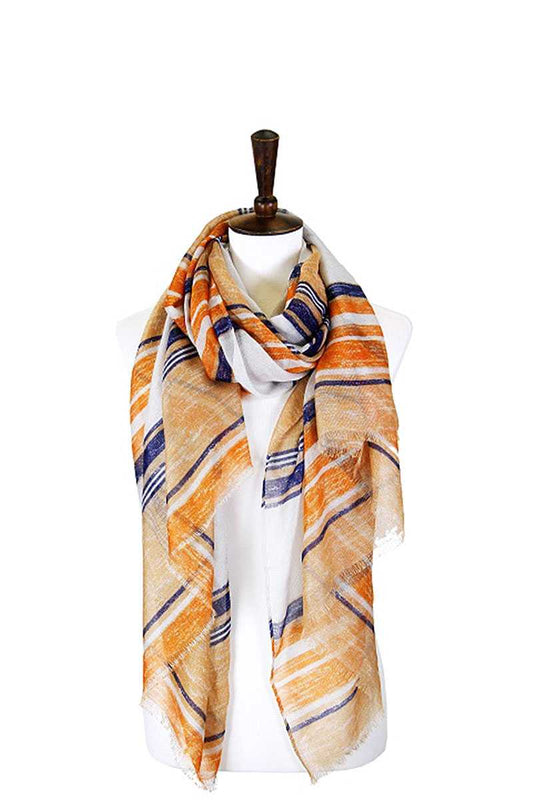 Striped Lurex Oblong Scarf - Absolute Fashion 2020