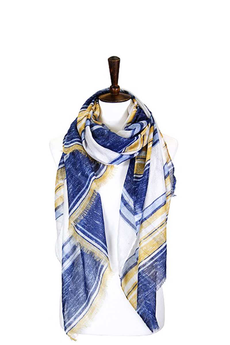Striped Lurex Oblong Scarf - Absolute Fashion 2020