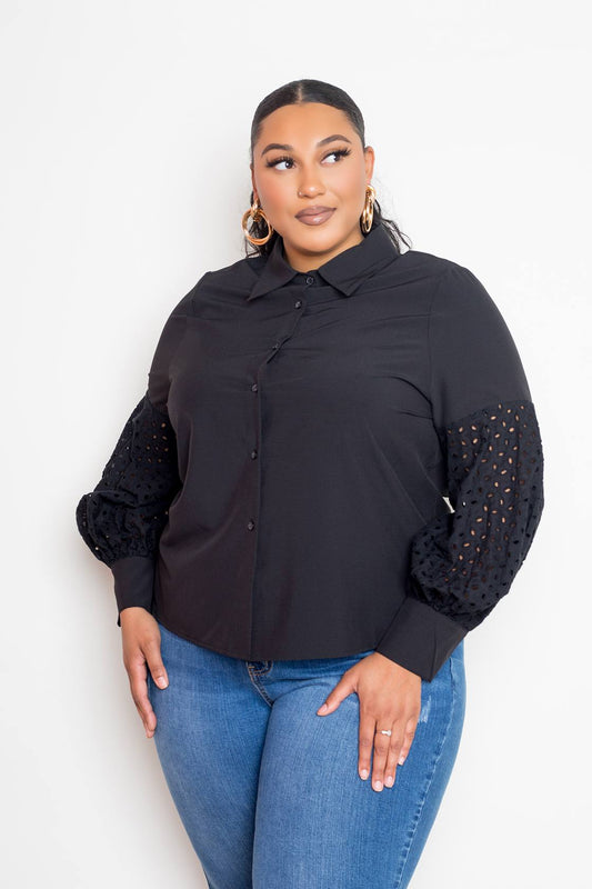 Blouse With Punched Sleeves - Absolute Fashion 2020