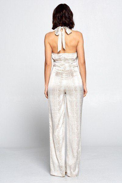 Wrap Front Halter Top Jumpsuit - Absolute Fashion 2020