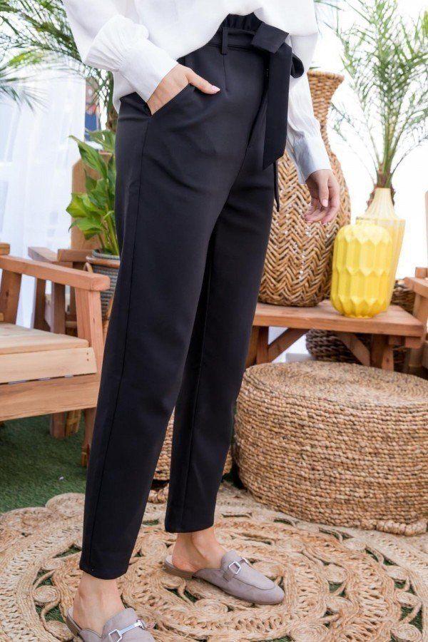 Ruffle High Waist Belt Side Pocket Front Zipper Solid Pants - Absolute Fashion 2020