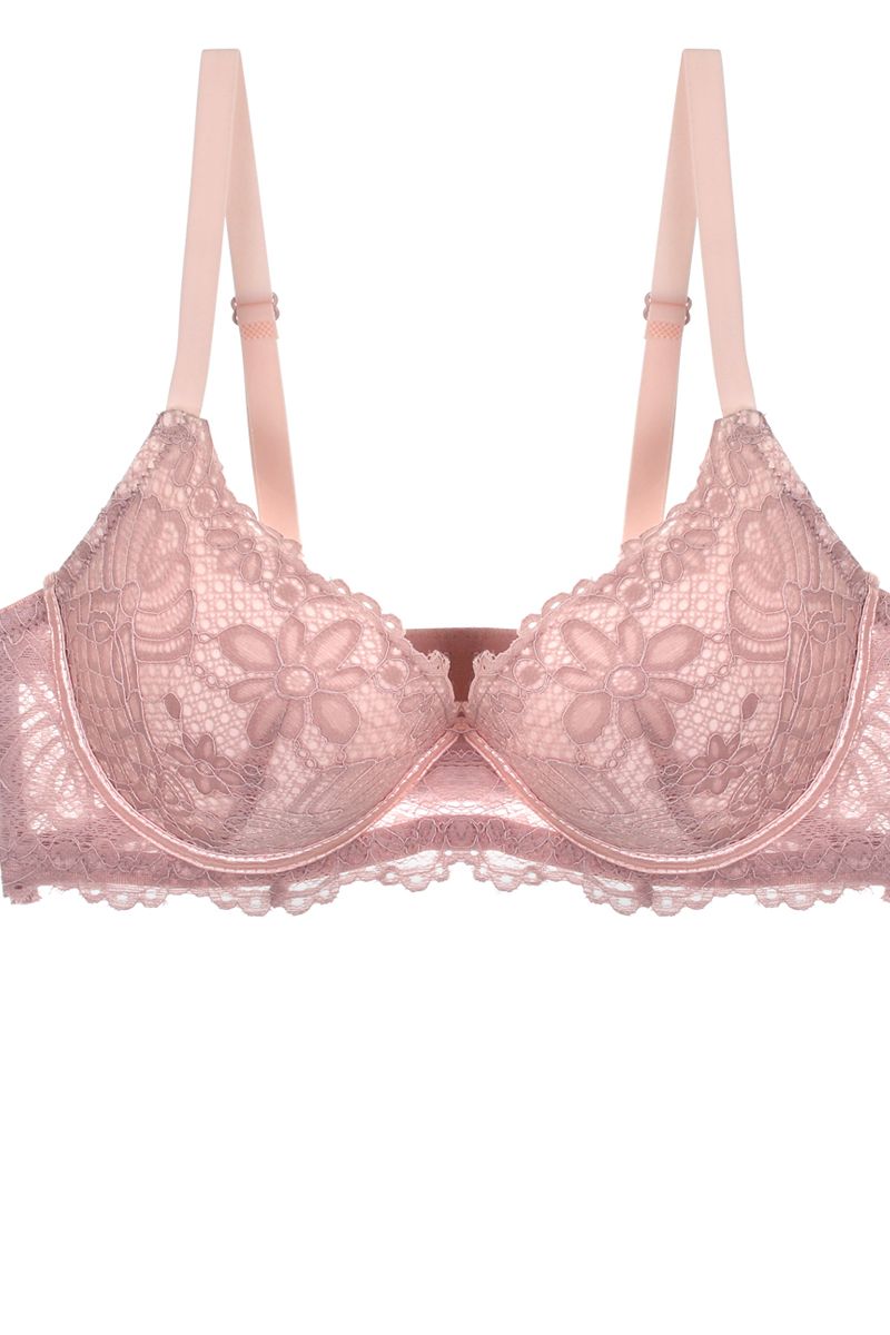 Two Tone Floral Lace Push Up Bra - Absolute Fashion 2020