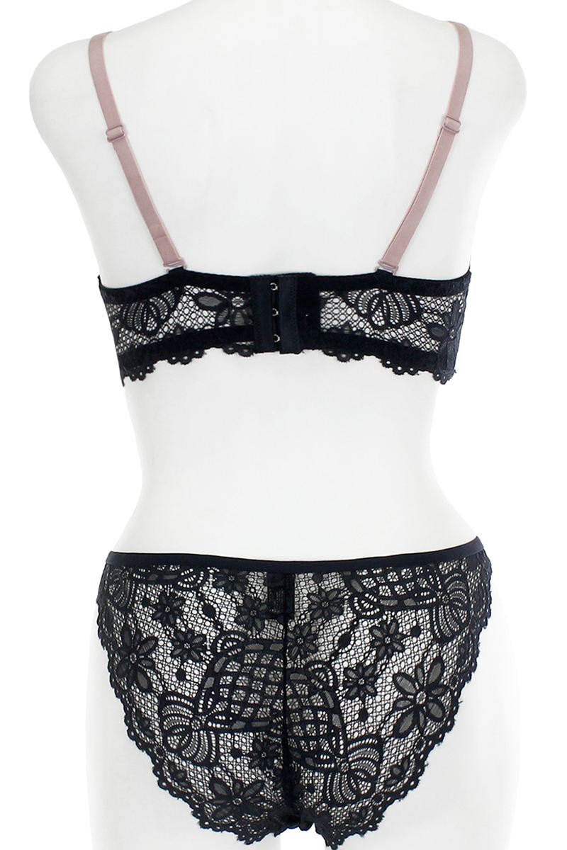 Two Tone Floral Lace Push Up Bra - Absolute Fashion 2020