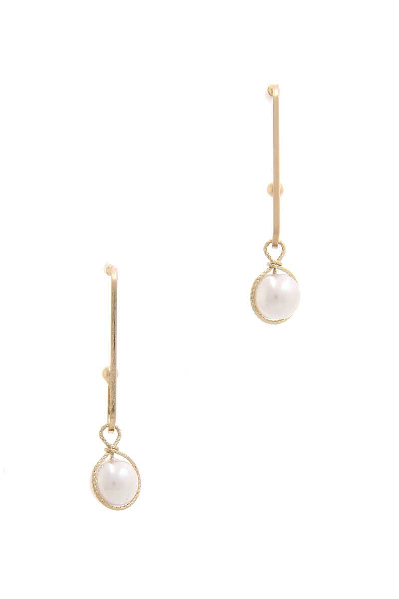 Wire Wrapped Pearl Drop Earring - Absolute Fashion 2020