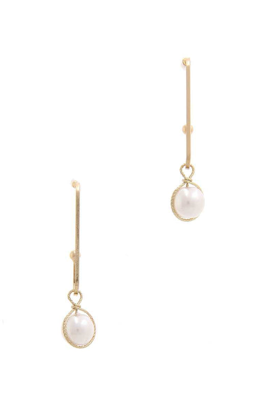 Wire Wrapped Pearl Drop Earring - Absolute Fashion 2020