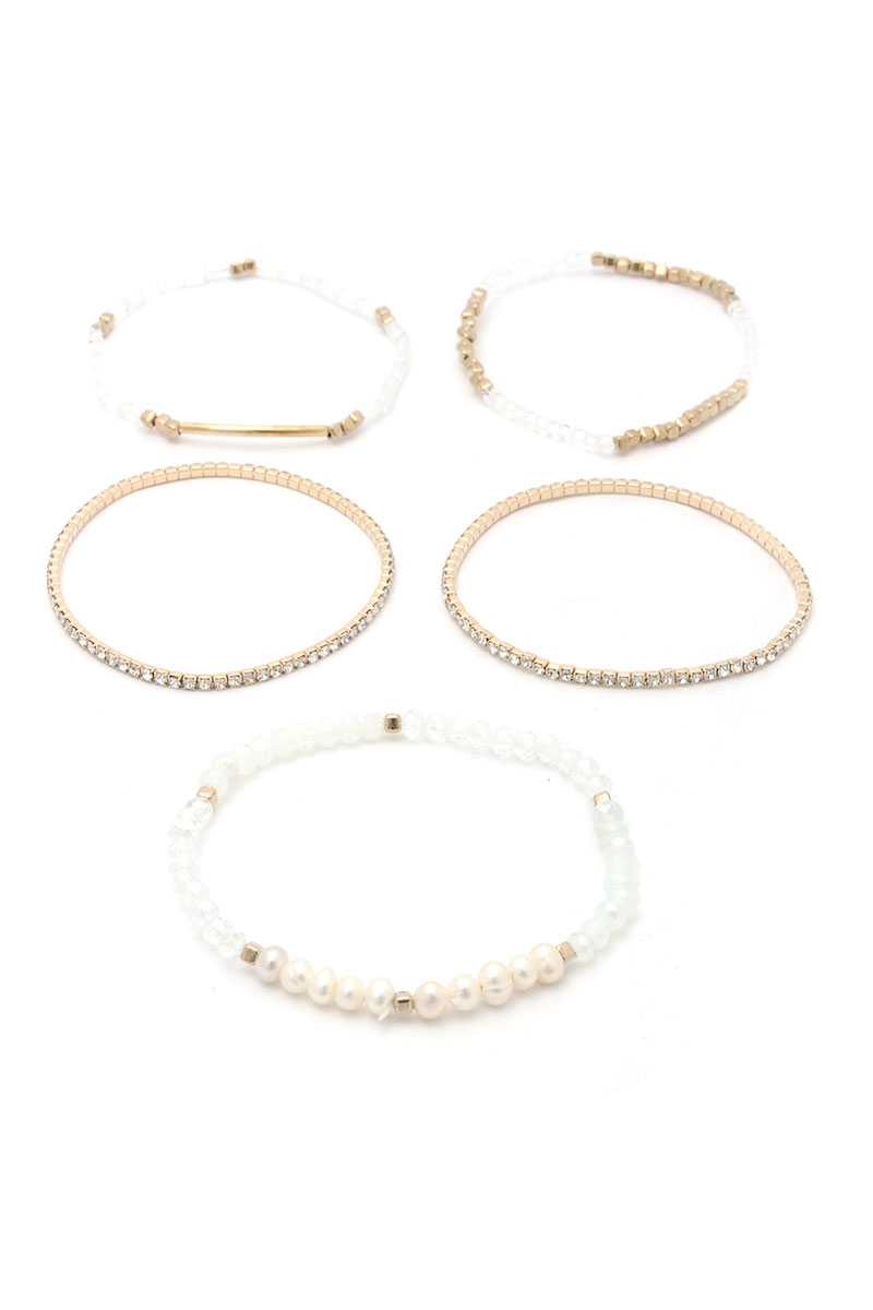 Fresh Water Pearl Stackable Bracelet Set - Absolute Fashion 2020