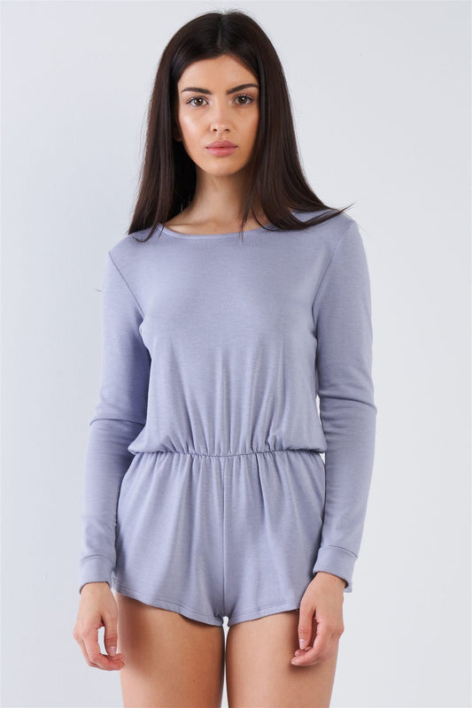 Comfy Tie-back Long Sleeve Romper - Absolute Fashion 2020