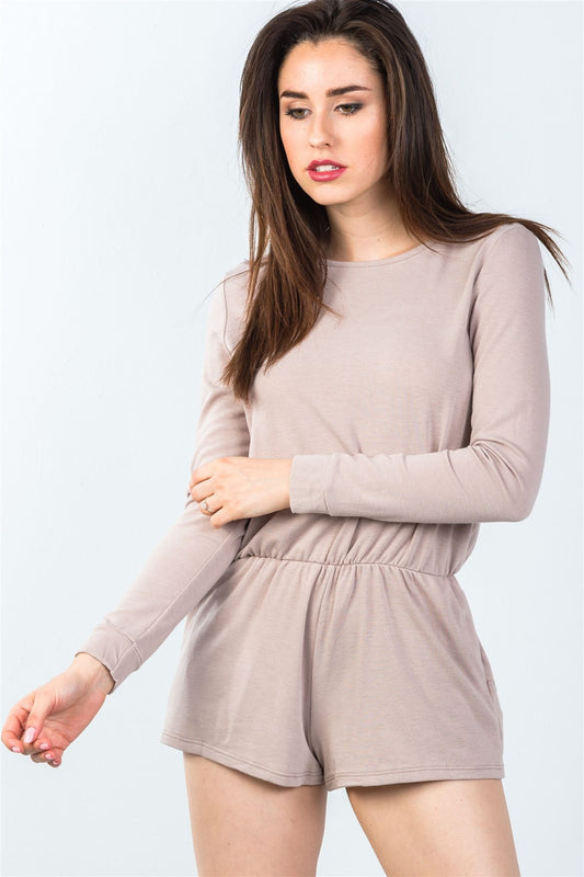 Comfy Tie-back Long Sleeve Romper - Absolute Fashion 2020
