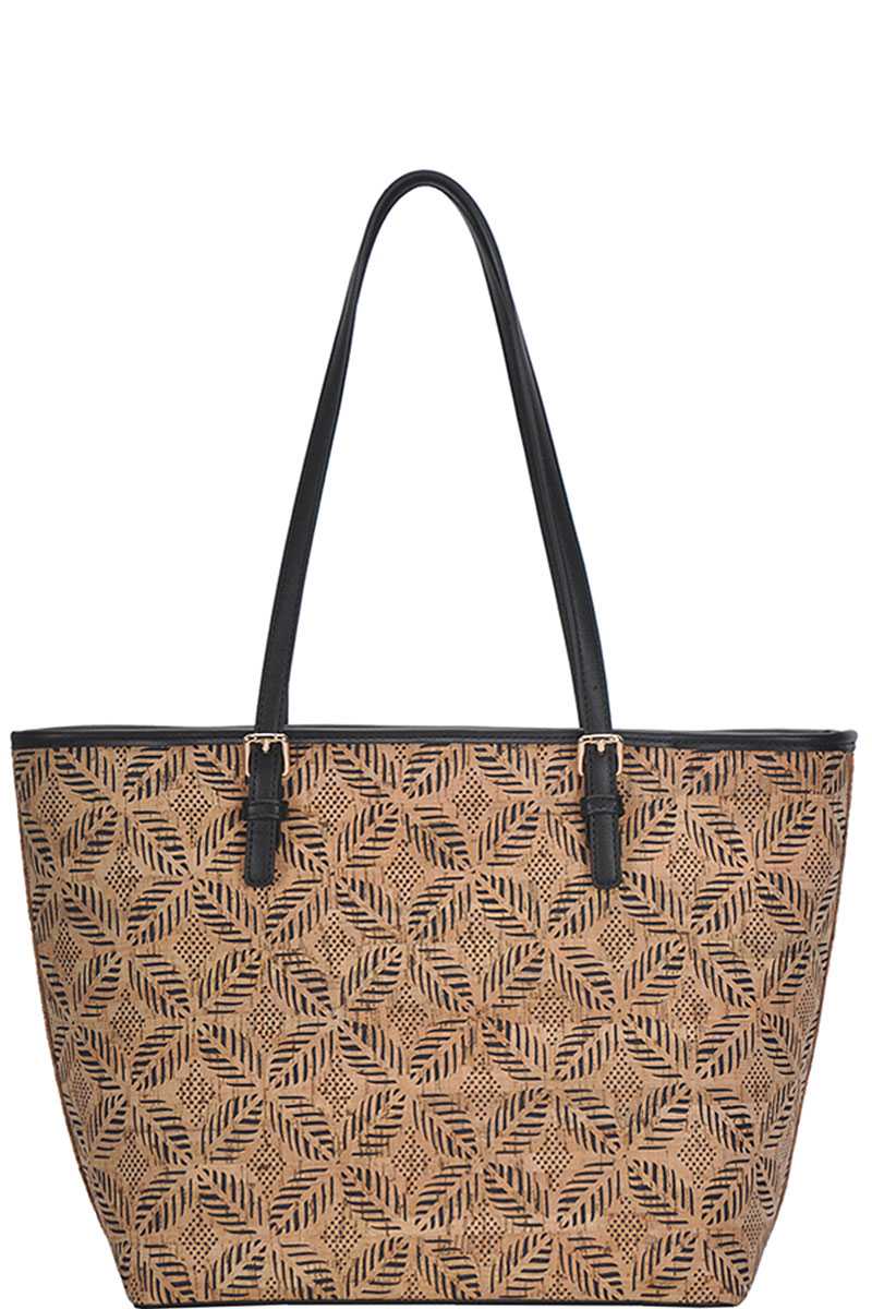 Chic Trendy Cork Textured Fashion Pattern Shopper Bag - Absolute Fashion 2020