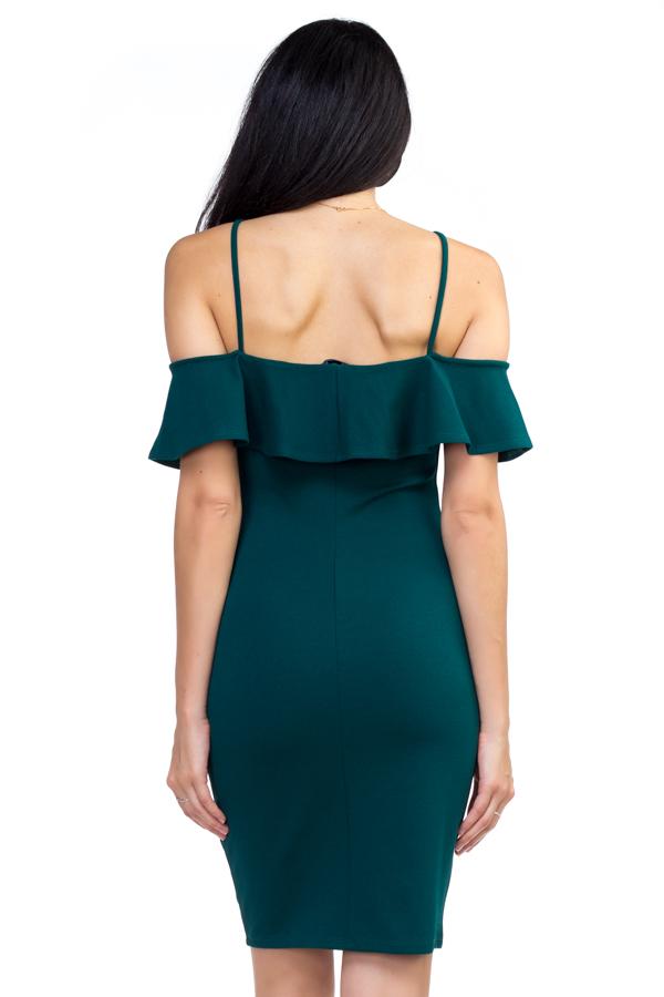 Ruffle Open Shoulder Halter Dress - Absolute Fashion 2020