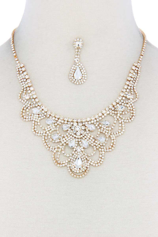 Rhinestone Bib Necklace - Absolute Fashion 2020