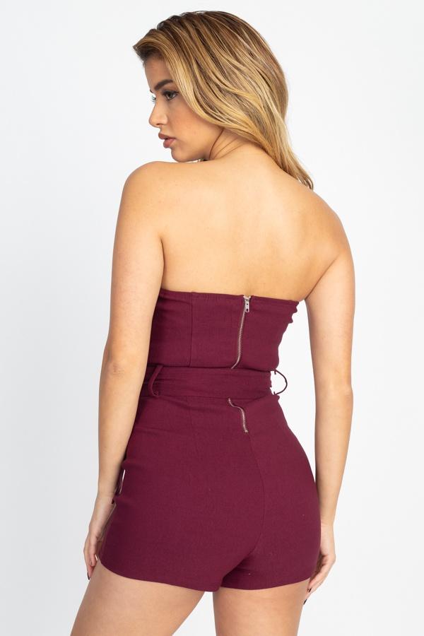 Belted Tube Romper - Absolute Fashion 2020