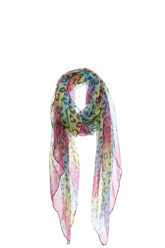 Fashion Rainbow Color Leopard Print Scarf - Absolute Fashion 2020