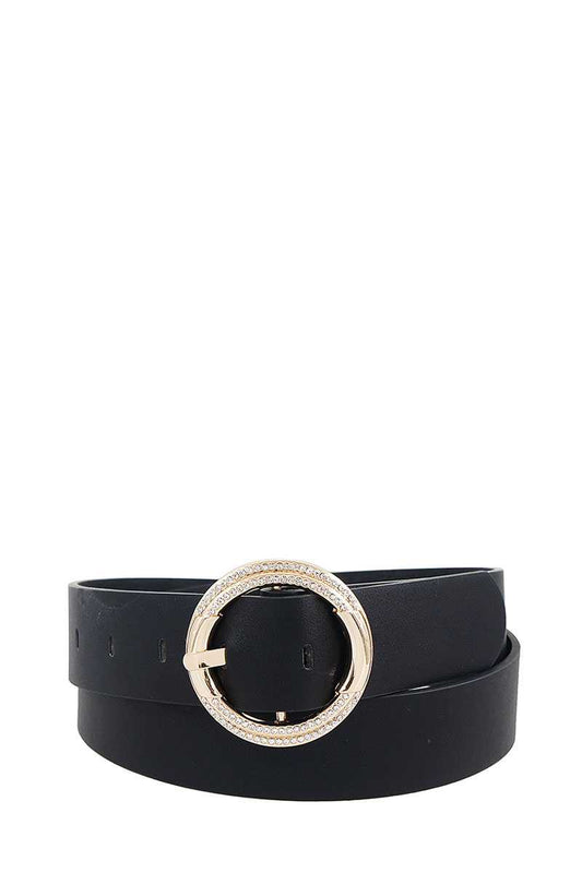 Fashion Stylish Circle Rhinestone Buckle Belt - Absolute Fashion 2020