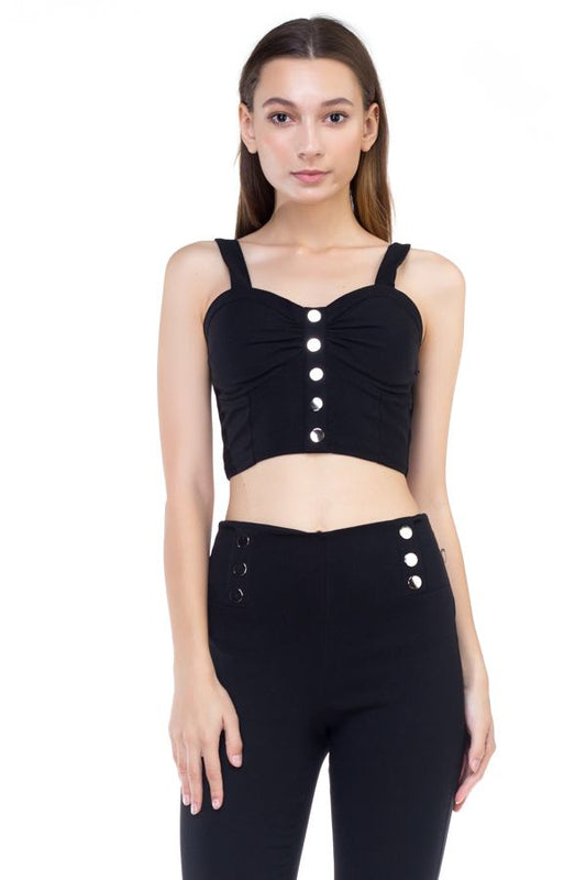 Sweetheart Button Down Crop Top - Absolute Fashion 2020