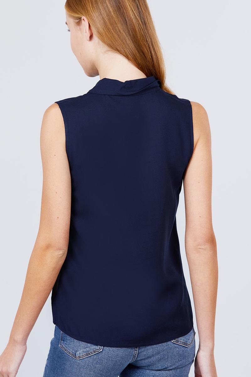 Sleeveless Front Flap Pocket Button Down Woven Shirts - Absolute Fashion 2020