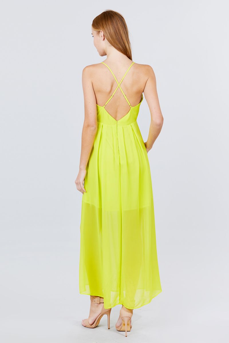 V-neck Cross Back Strap Detail Maxi Cami Dress - Absolute Fashion 2020