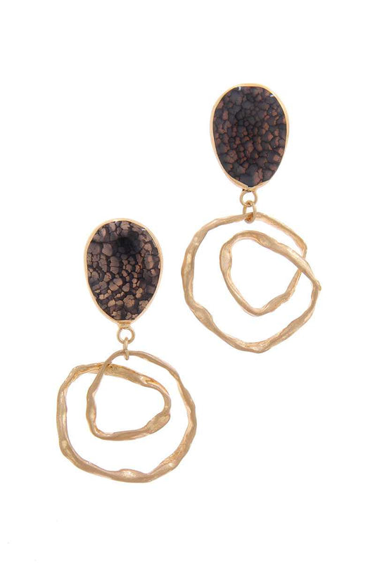 Teardrop Shape Circle Drop Earring - Absolute Fashion 2020