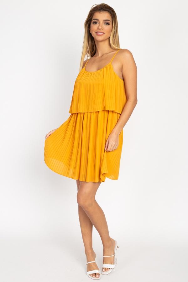 Accordion Pleated Mini Dress - Absolute Fashion 2020