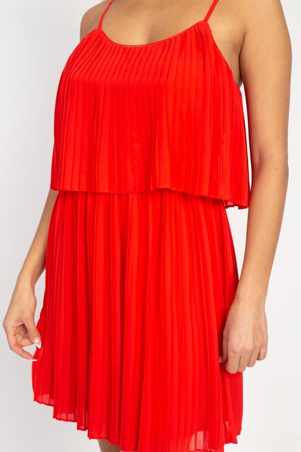 Accordion Pleated Mini Dress - Absolute Fashion 2020