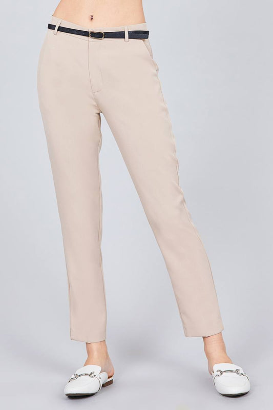 Classic Woven Pants W/belt - Absolute Fashion 2020