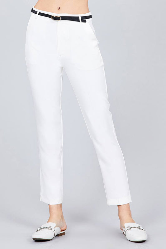 Classic Woven Pants W/belt - Absolute Fashion 2020
