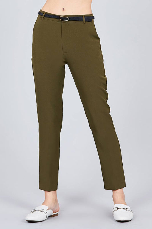 Classic Woven Pants W/belt - Absolute Fashion 2020