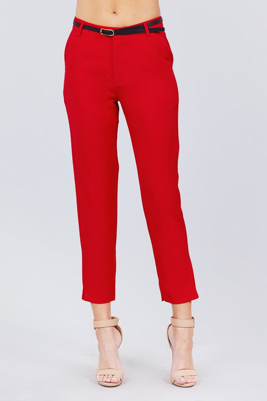 Classic Woven Pants W/belt - Absolute Fashion 2020