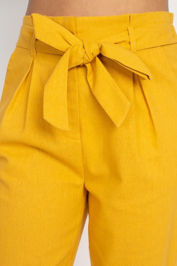 Belted Linen Paper Bag Pants - Absolute Fashion 2020