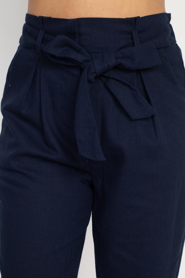 Belted Linen Paper Bag Pants - Absolute Fashion 2020