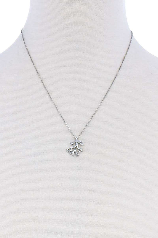 Cute Coral Leaf Pendant Necklace - Absolute Fashion 2020