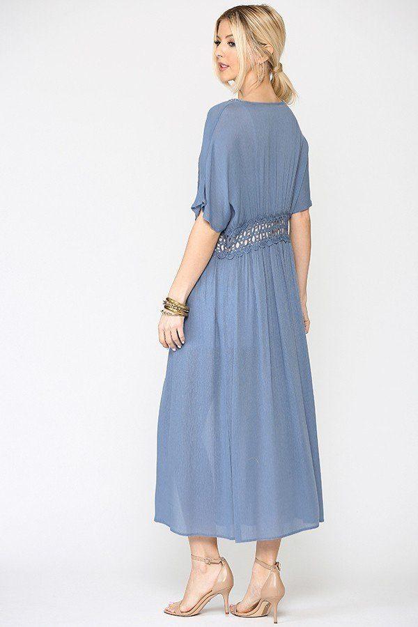 Lace Trim Open Front Tassel Waist Tie Duster Cardigan - Absolute Fashion 2020