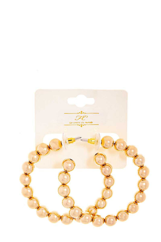 Fashion Ball Bead Hoop Earring - Absolute Fashion 2020