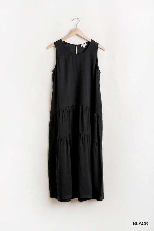 Sleeveless Tier Maxi Dress With Back Keyhole - Absolute Fashion 2020