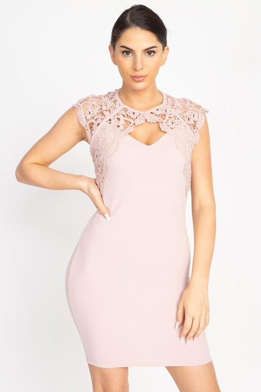 Crochet Lace Cutout Mini Dress - Absolute Fashion 2020