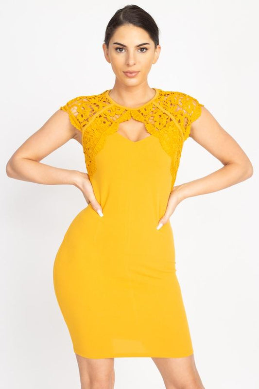 Crochet Lace Cutout Mini Dress - Absolute Fashion 2020