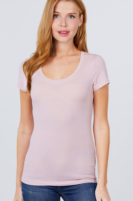 Short Sleeve Scoop Neck Tee - Absolute Fashion 2020