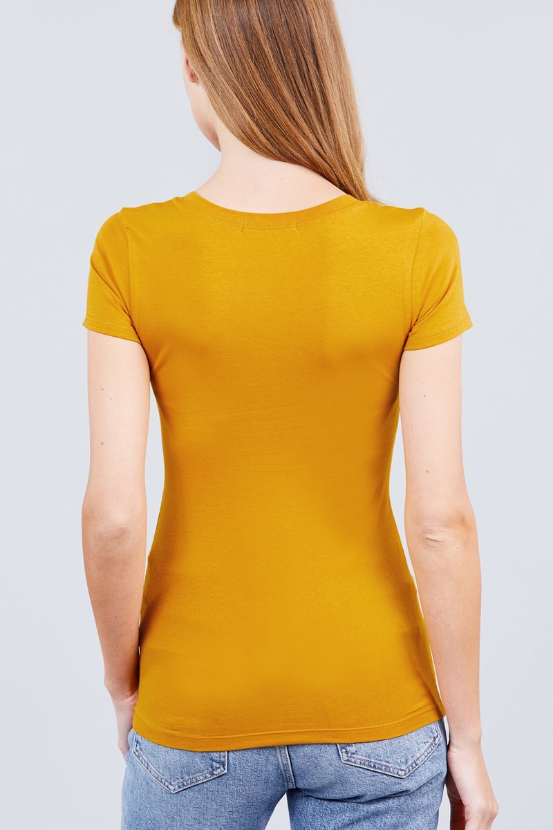 Short Sleeve Scoop Neck Tee - Absolute Fashion 2020