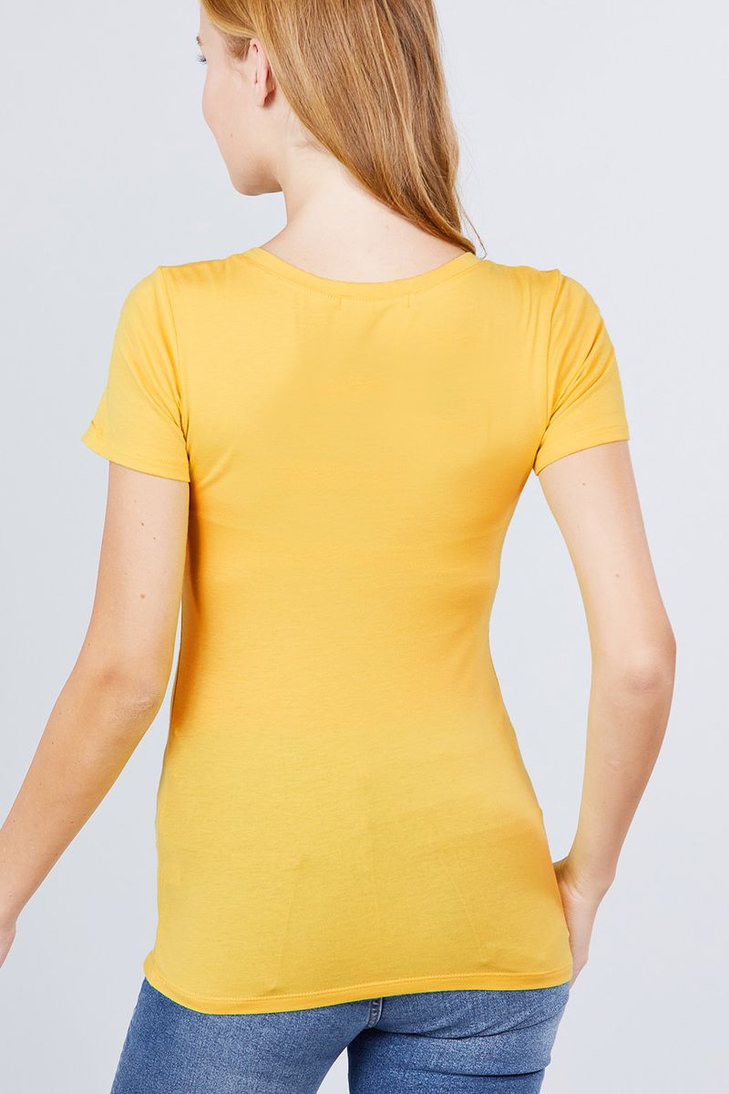 Short Sleeve Scoop Neck Tee - Absolute Fashion 2020