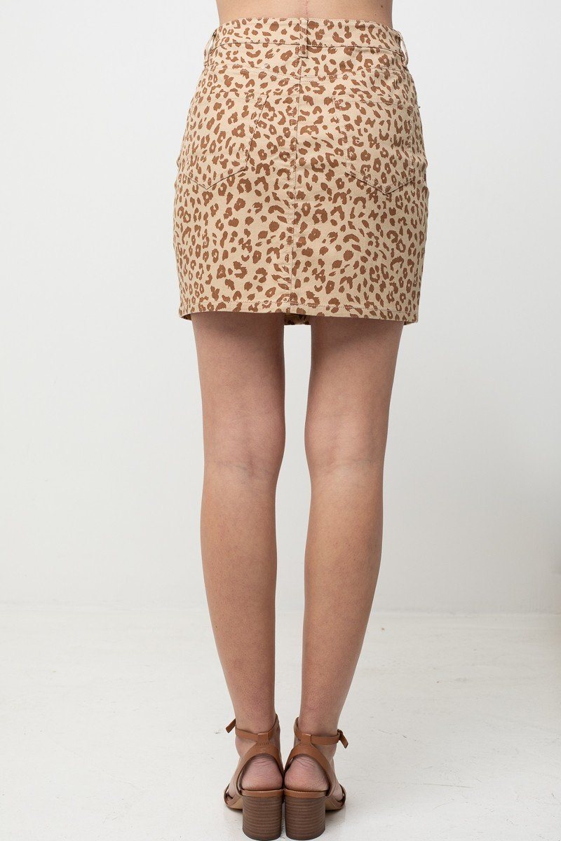 Leopard Printed Cotton Span Mini Skirt - Absolute Fashion 2020