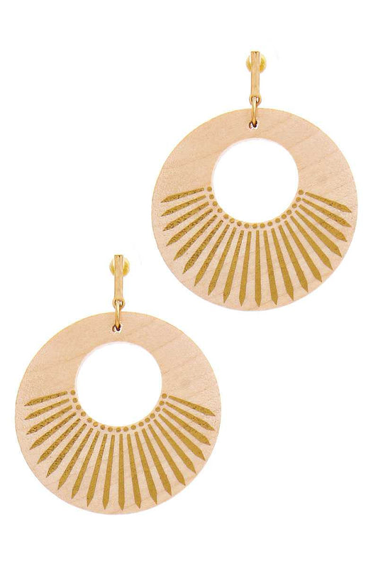 Fashion Wooden Circle Drop Earring - Absolute Fashion 2020