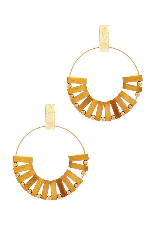 Stylish Wooden Bead Hoop Earring - Absolute Fashion 2020