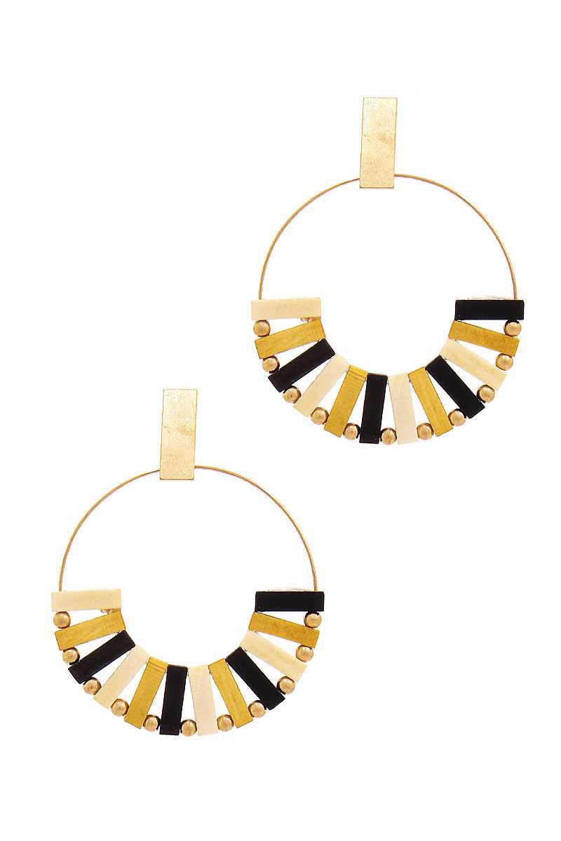 Stylish Wooden Bead Hoop Earring - Absolute Fashion 2020