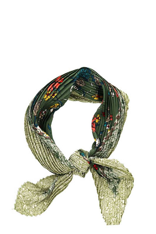 Fashion Floral Print Pleated Bandanna - Absolute Fashion 2020