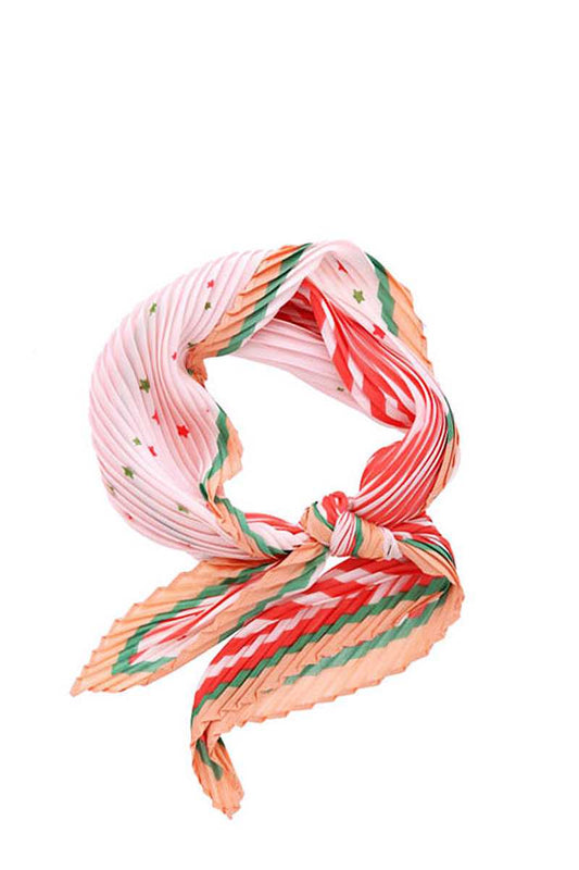 Stripe Little Star Print Pleated Bandana - Absolute Fashion 2020