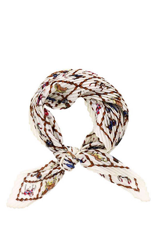 Stylish Horse Print Pleated Bandanna - Absolute Fashion 2020