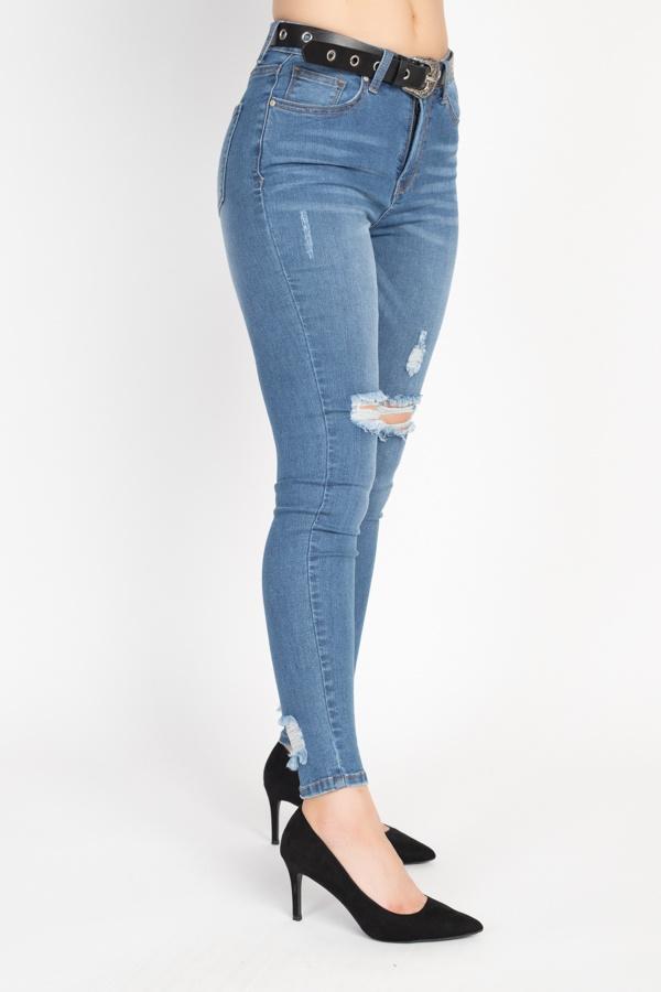 High Waist Belted Skinny Jeans - Absolute Fashion 2020