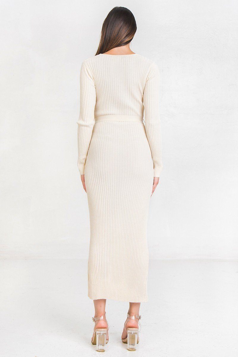 A Ribbed Sweater Knit Maxi Dress - Absolute Fashion 2020