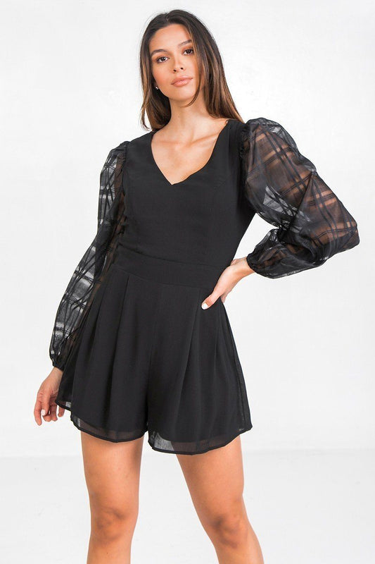 V Neckline Solid Romper - Absolute Fashion 2020